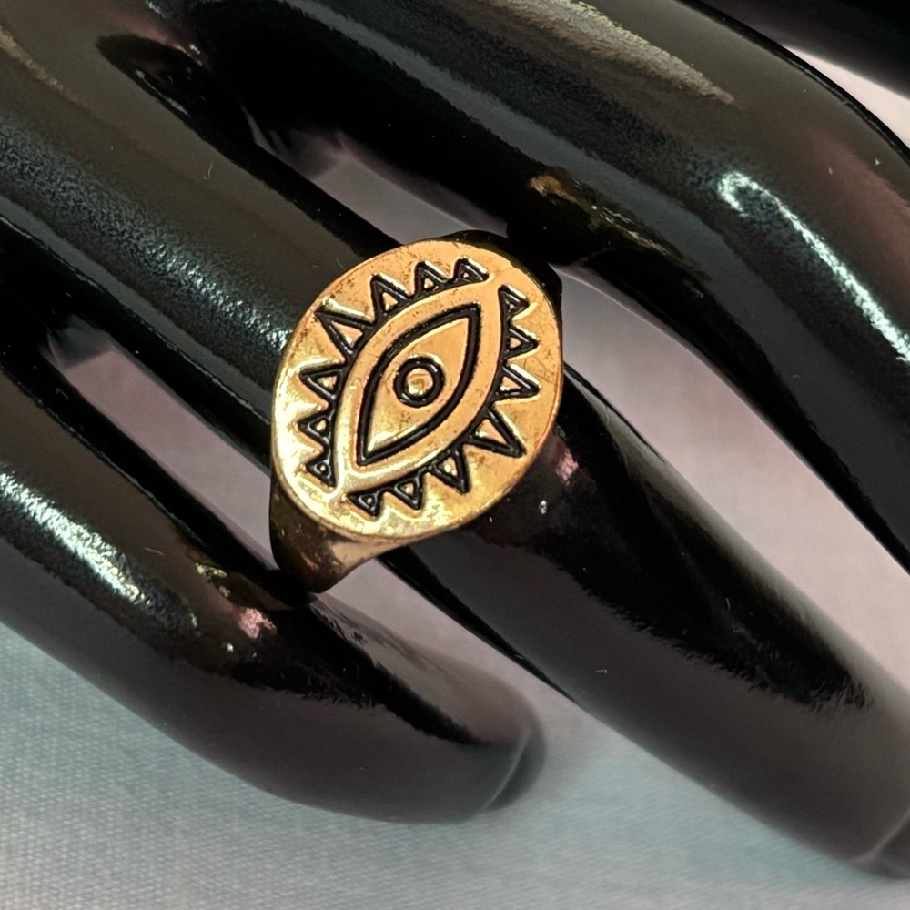 Third Eye Gold-Tone Signet Ring